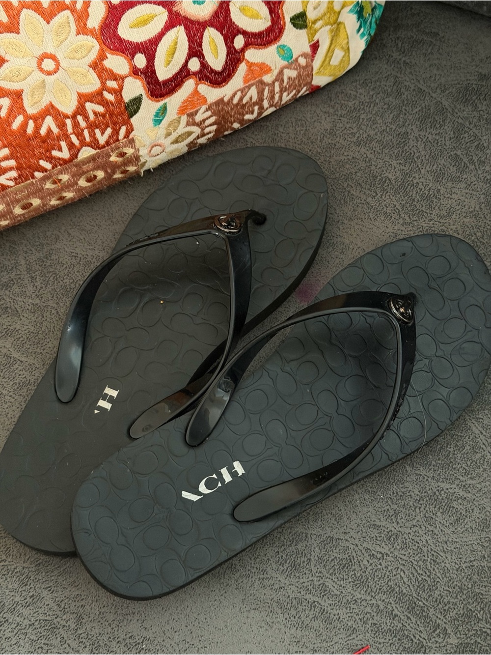 Coach Black Jelly Women's Flip Sandals